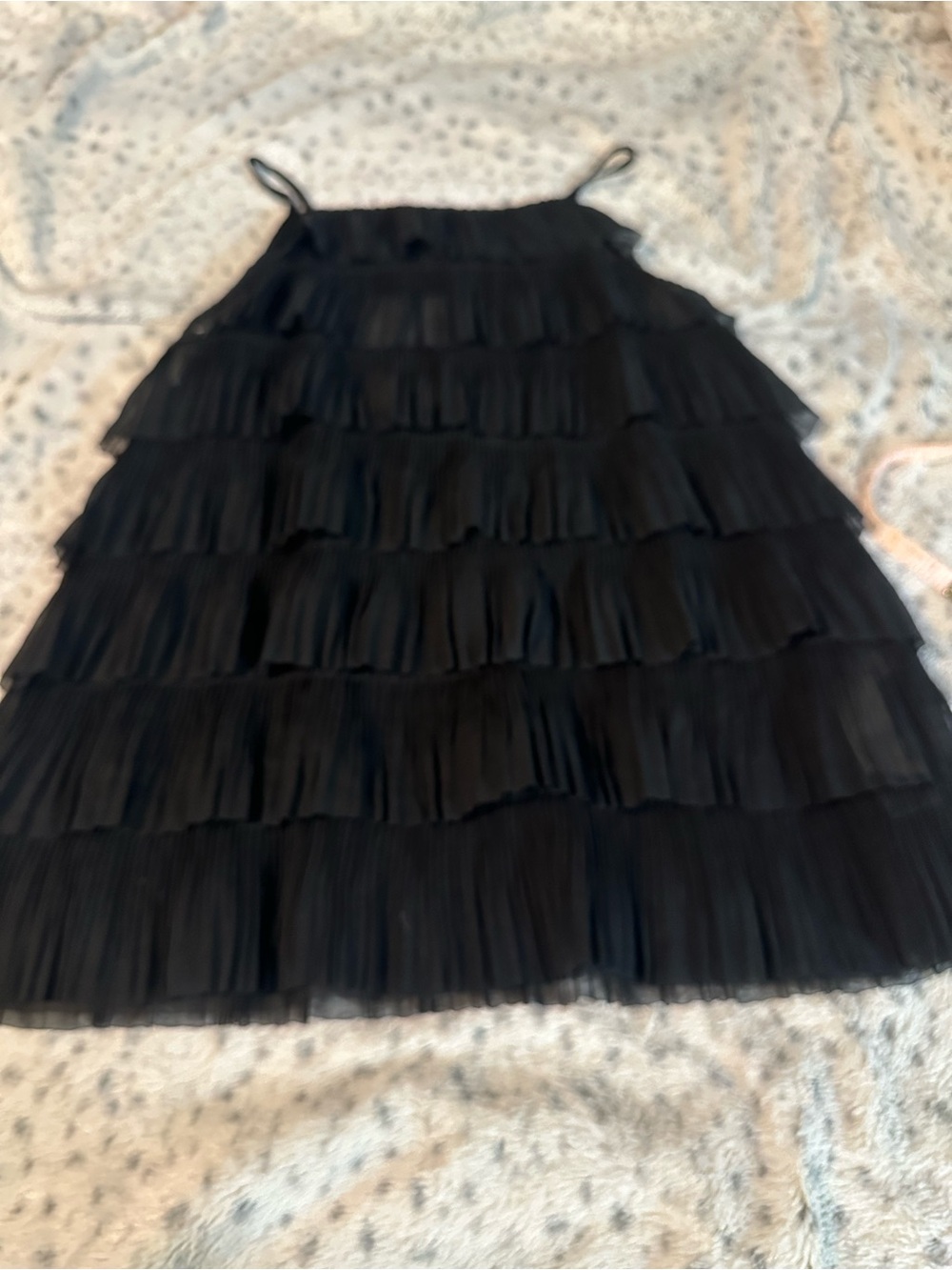 Zara Black Ruffle Tiered Blouse